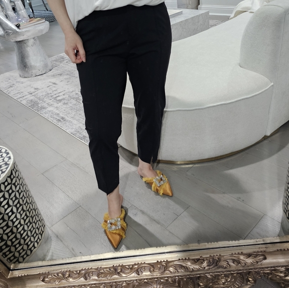 Lafayette 148 Black‎ Tapered Split Hem Ankle pants Trousers size 10 - Picture 8 of 8